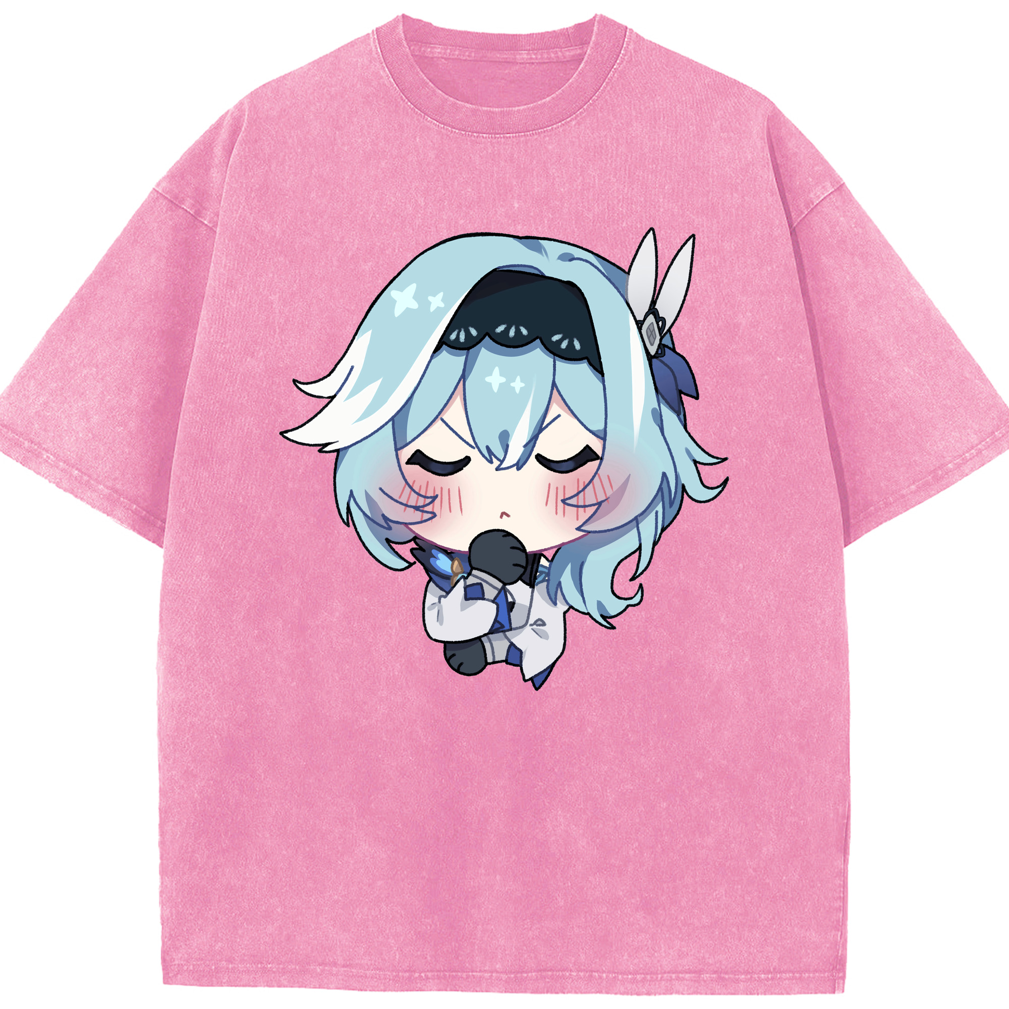 げんし神 优菈 ゆうら genshin Yūra 綿100% ヴィンテージ風 半袖Tシャツ（フロントプリント）